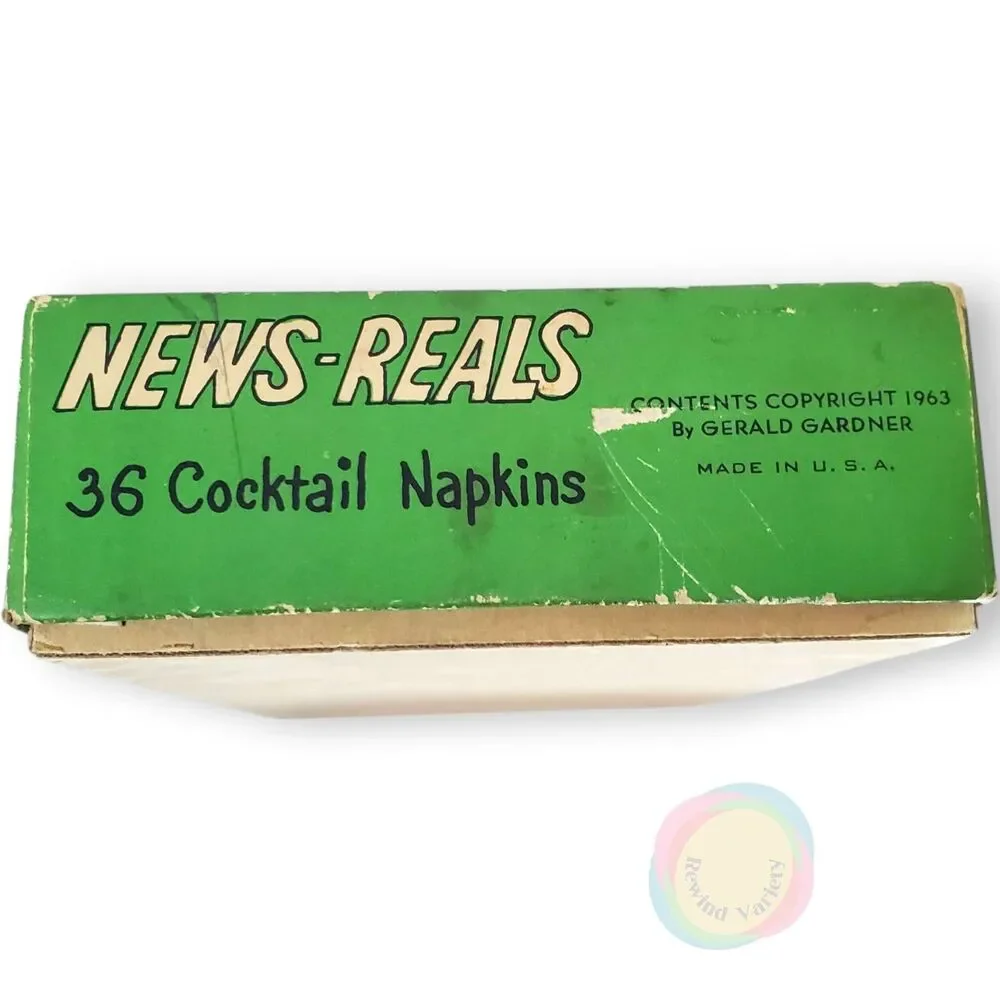Vintage 1962 Gerald Gardner Satire Napkins Boxed